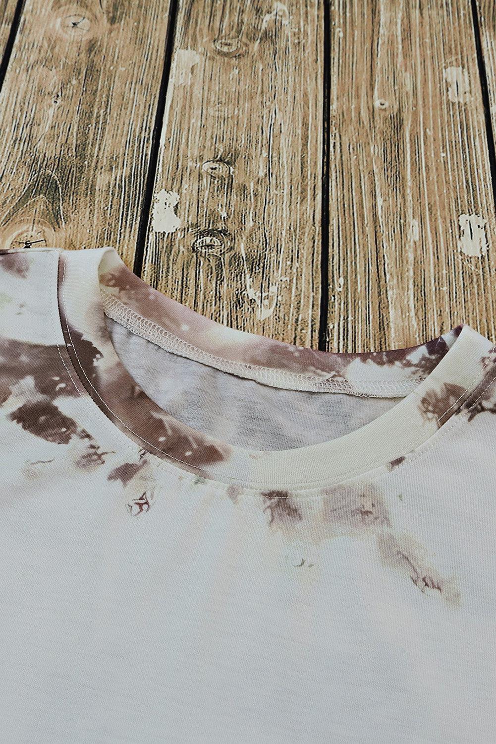 Blank Apparel- Bleached Tie-dye Print Short Sleeve Top - L & M Kee, LLC