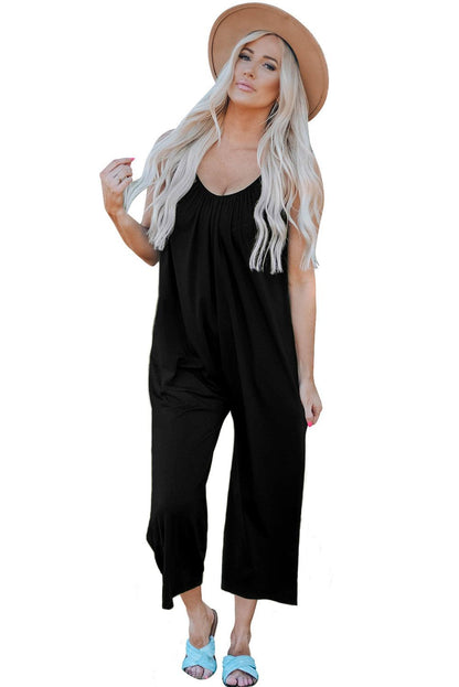 Spaghetti Straps Wide Leg Pocketed Jumpsuits - L & M Kee, LLC