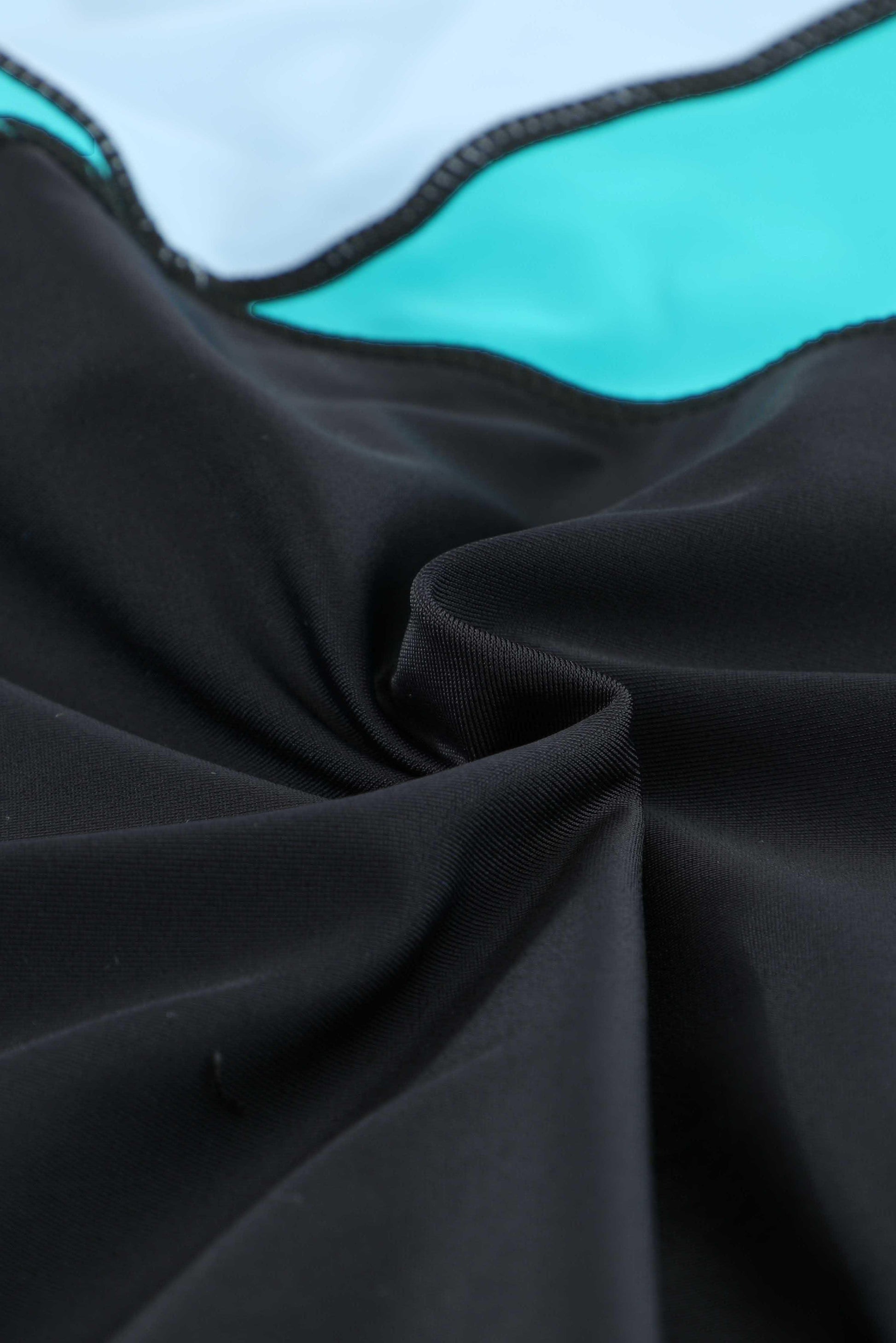 Color Block Zipper Long Sleeve Rash Guard Swimwear - L & M Kee, LLC
