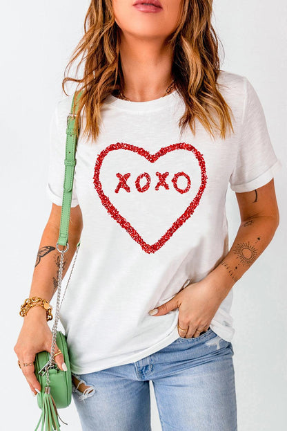 Sequin Heart Graphic Tee - L & M Kee, LLC