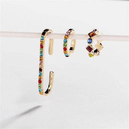 CZ Rainbow Earrings Ear Cuff - L & M Kee, LLC