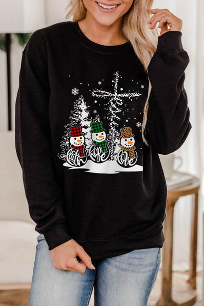 Merry Christmas Graphic Print Long Sleeve Sweatshirt - L & M Kee, LLC