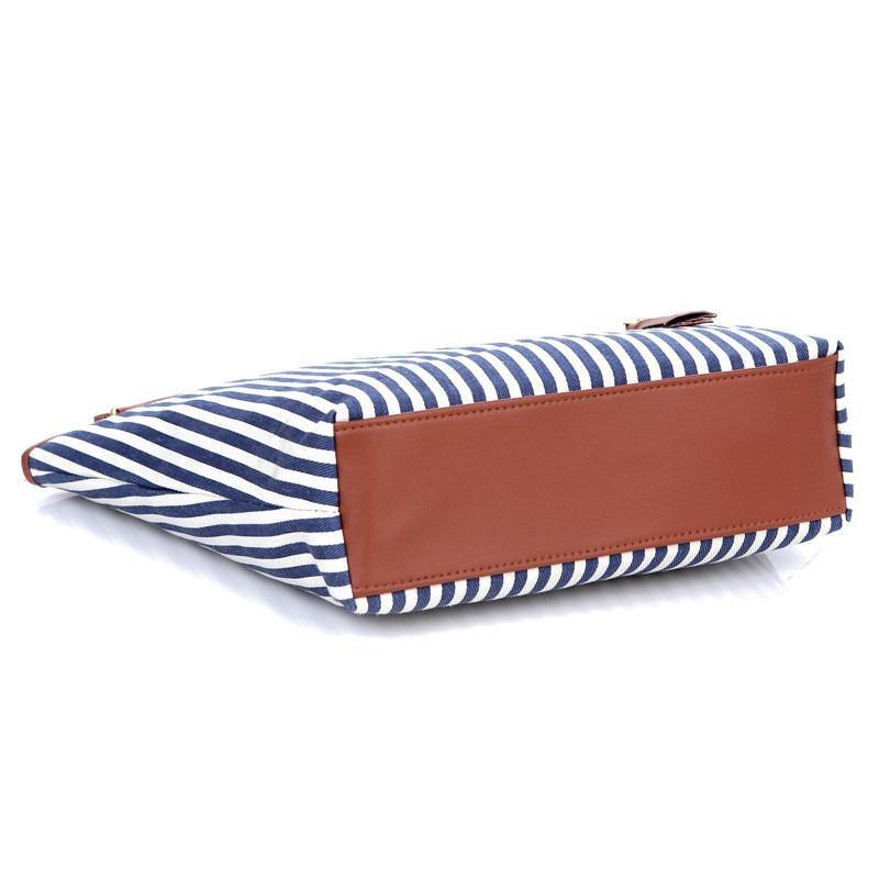 Striped Canvas Beach Bag - L & M Kee, LLC