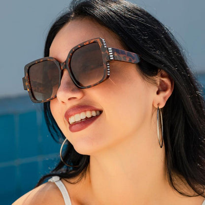 Large Frame Square Diamond Sunglasses - L & M Kee, LLC