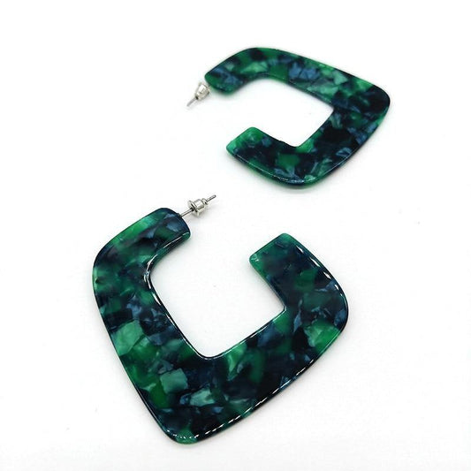 Geometric Leopard Drop Earrings - L & M Kee, LLC