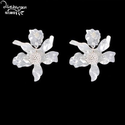 Flower Drop Earrings - L & M Kee, LLC