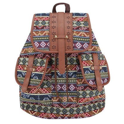 Sansarya PU Leather Bohemian Vintage Backpack - L & M Kee, LLC