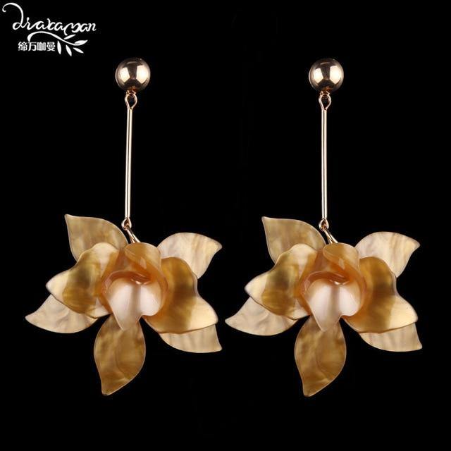 Flower Drop Earrings - L & M Kee, LLC