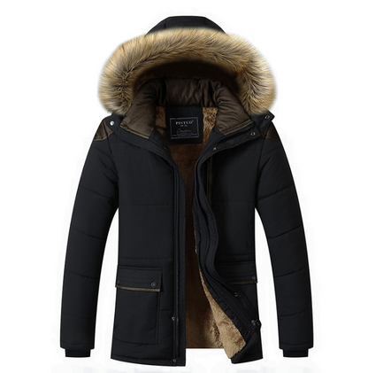 Hooded Down Men's Winter Jacket - L & M Kee, LLC