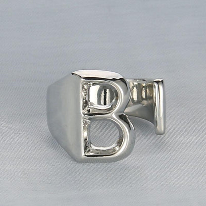 Silver Color Metal 26 Letter Open Hollow Finger Rings - L & M Kee, LLC