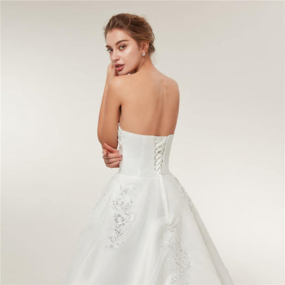 Long Lace Vintage Wedding Dress - L & M Kee, LLC