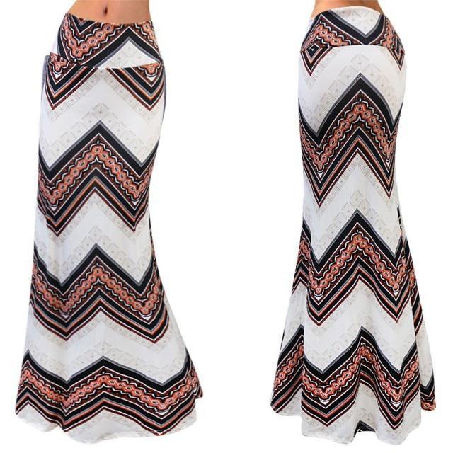 Striped Mermaid Maxi Skirt - L & M Kee, LLC