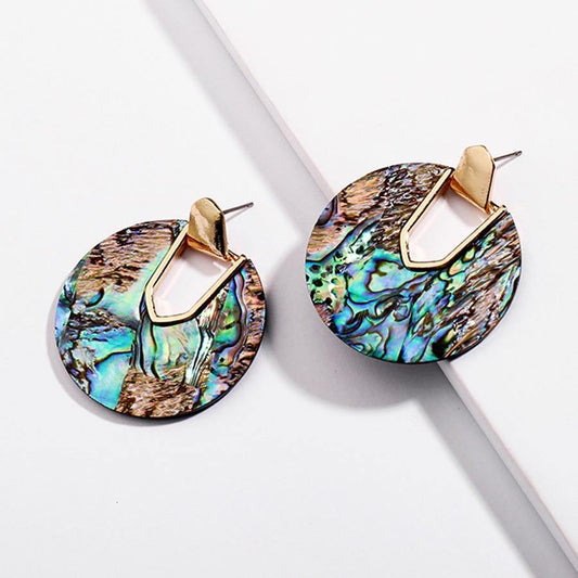 Colorful Circle Resin Dangle Earrings - L & M Kee, LLC