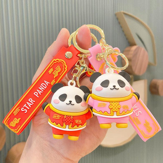 Cute Cartoon Panda Mascot Keychain - L & M Kee, LLC
