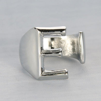 Silver Color Metal 26 Letter Open Hollow Finger Rings - L & M Kee, LLC