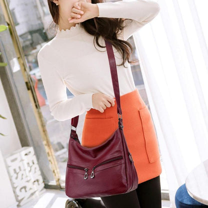 Zipper PU Leather Fashion Bag - L & M Kee, LLC