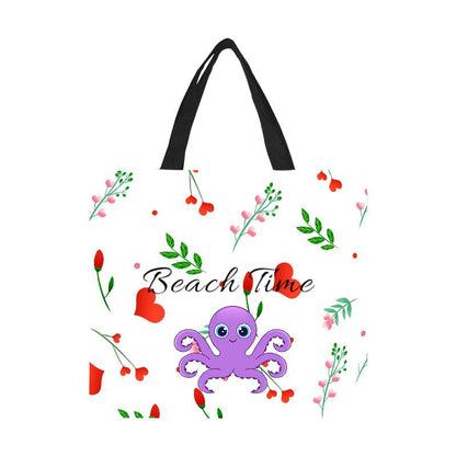 Beach Time Sand and SEa Canvas Tote Bag/Large - L & M Kee, LLC