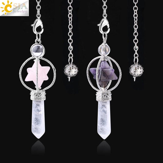 Rotatable Pendulum Quartz Pendant Necklace - L & M Kee, LLC