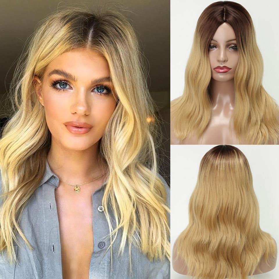 Medium Long Wavy Blond Wigs - L & M Kee, LLC