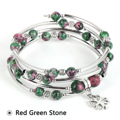 Natural Stone Boho Bead Bracelets - L & M Kee, LLC