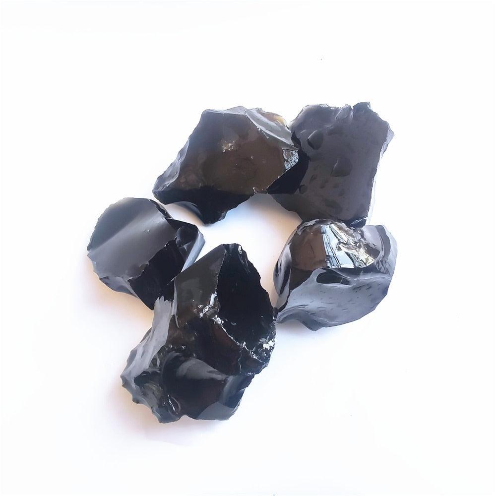 1pcs Natural Raw Black Obsidian Quartz Stones-L & M Kee, LLC