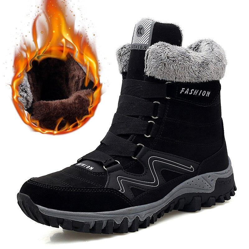 Plush Warm Ankle Boots Waterproof Couples Snow Boots Big Size 35-46 - L & M Kee, LLC