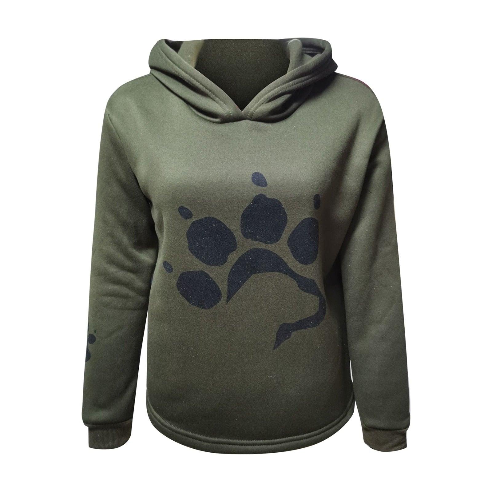 Dog Paw Print Women's Hoodies - L & M Kee, LLC