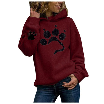 Dog Paw Print Women's Hoodies - L & M Kee, LLC