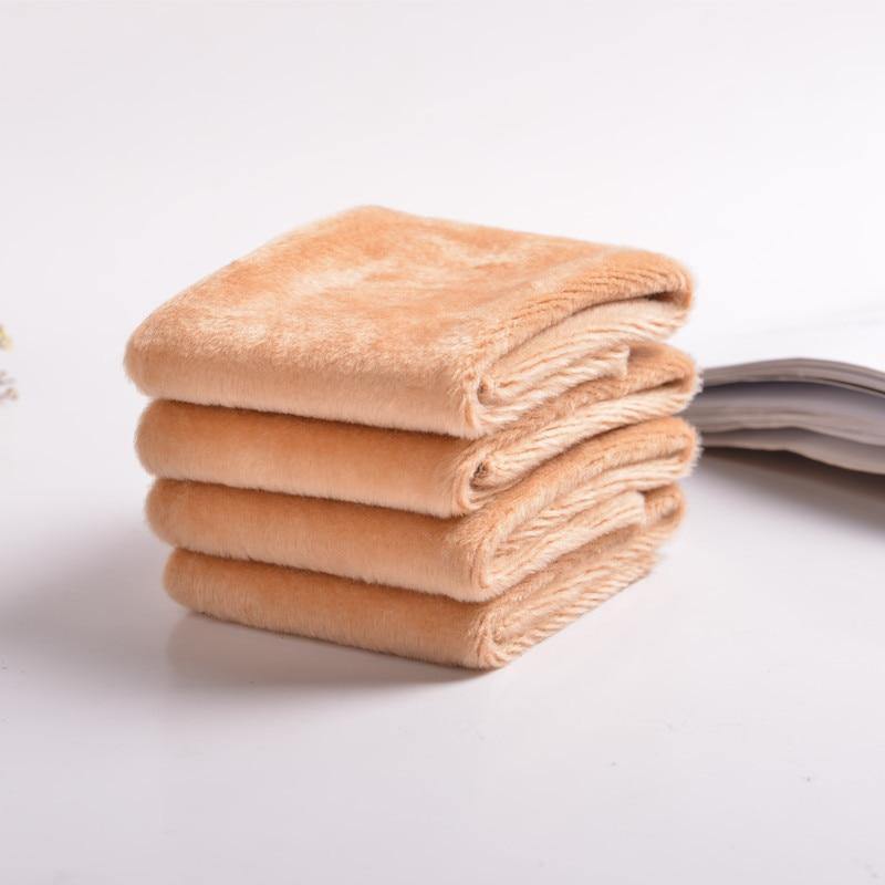 1 Pair of Solid Color Fuzzy Lined Socks Warm Womens Socks - L & M Kee, LLC