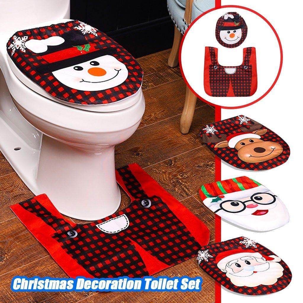 Christmas Toilet Decoration Santa Claus Bathroom Set - L & M Kee, LLC