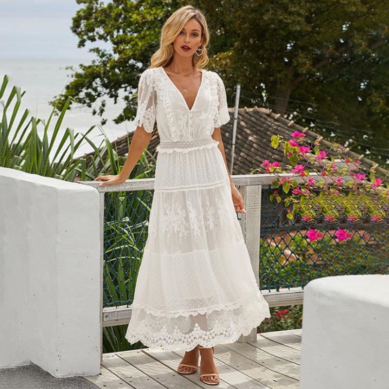 Elegant Luminous Dawn Lace Gown - L & M Kee, LLC