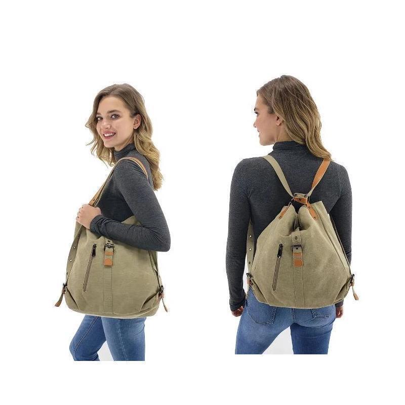 Multifunction Canvas Student Backpack - L & M Kee, LLC