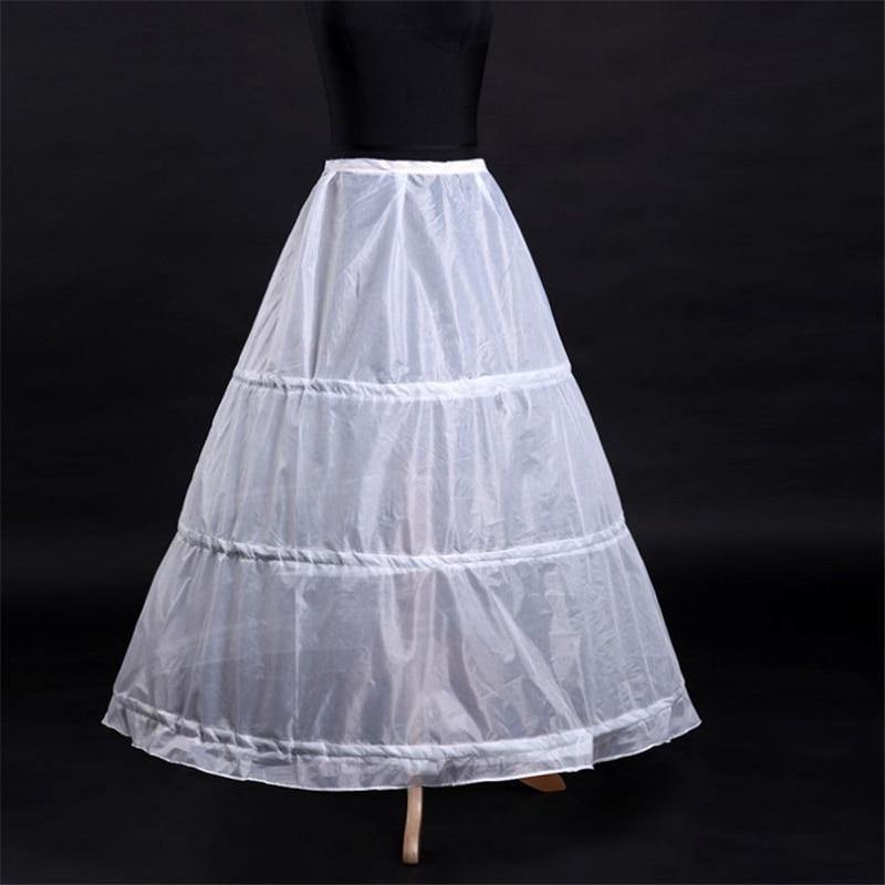 White 3 Hoops A-line Wedding Petticoat - L & M Kee, LLC