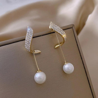 White Boho Imitation Pearl Circle Hoop Earrings - L & M Kee, LLC