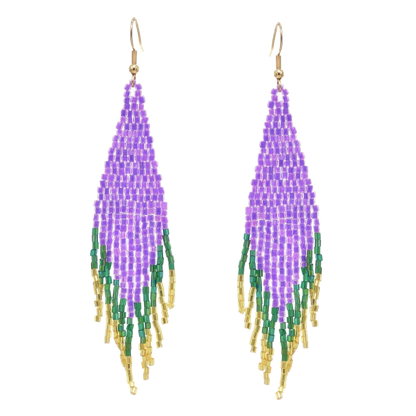 Multicolors Beaded Drop Earrings - L & M Kee, LLC