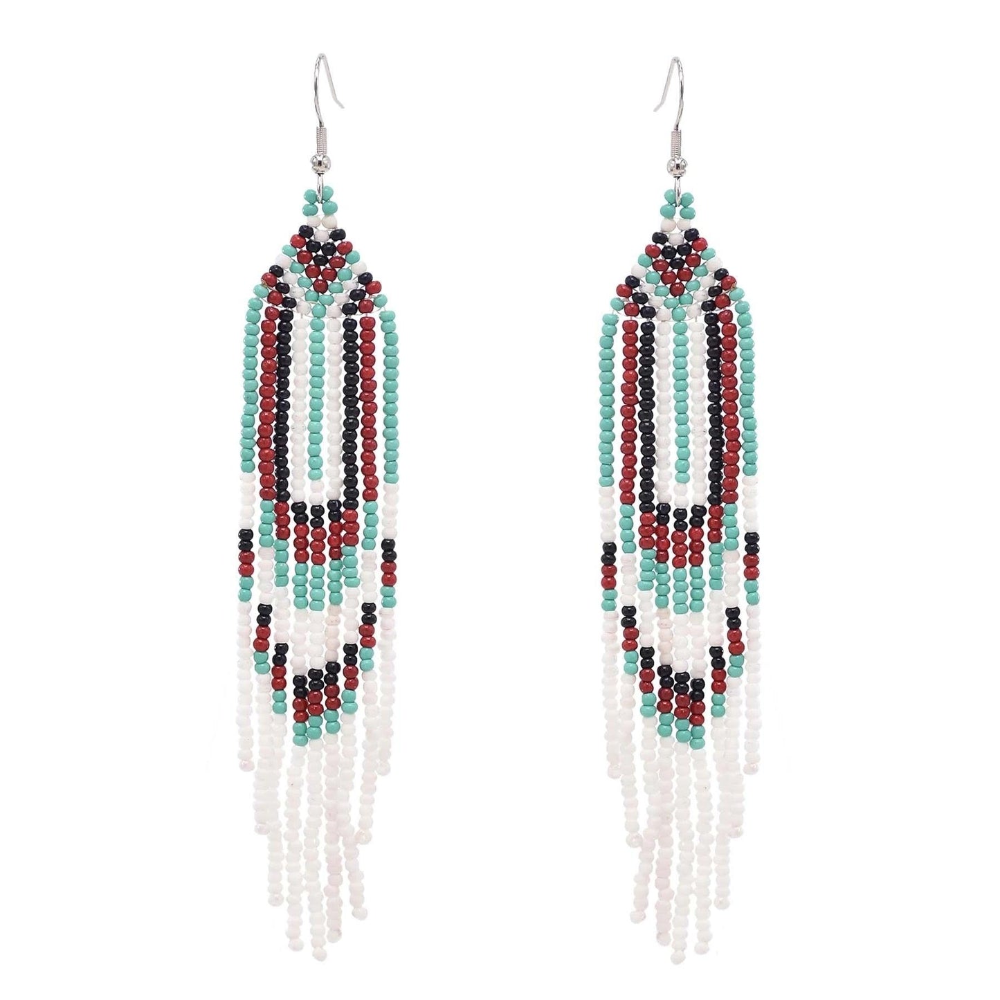 Multicolors Beaded Drop Earrings - L & M Kee, LLC