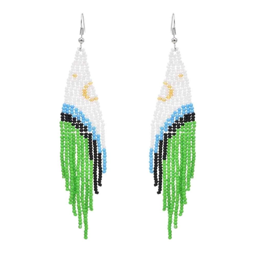 Multicolors Beaded Drop Earrings - L & M Kee, LLC