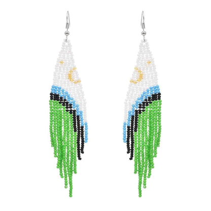 Multicolors Beaded Drop Earrings - L & M Kee, LLC