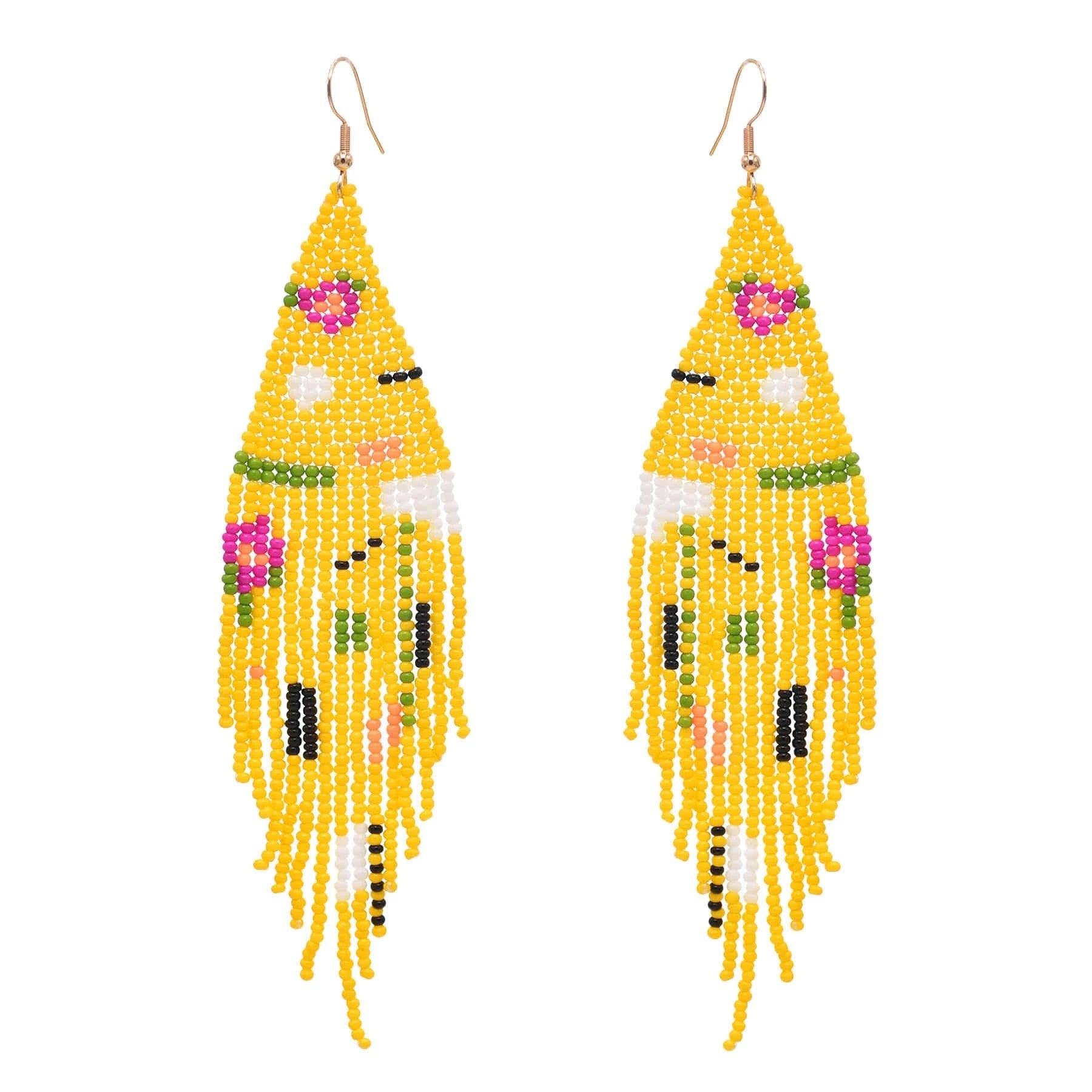 Multicolors Beaded Drop Earrings - L & M Kee, LLC