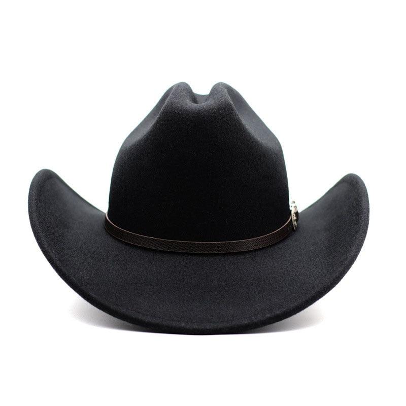 Vintage Western Cowboy Hat With Leather Wide Brim - L & M Kee, LLC