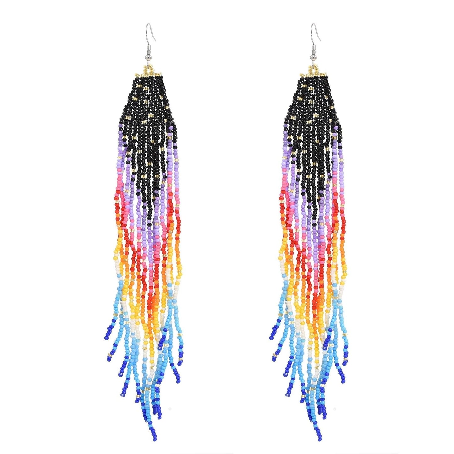 Multicolors Beaded Drop Earrings - L & M Kee, LLC