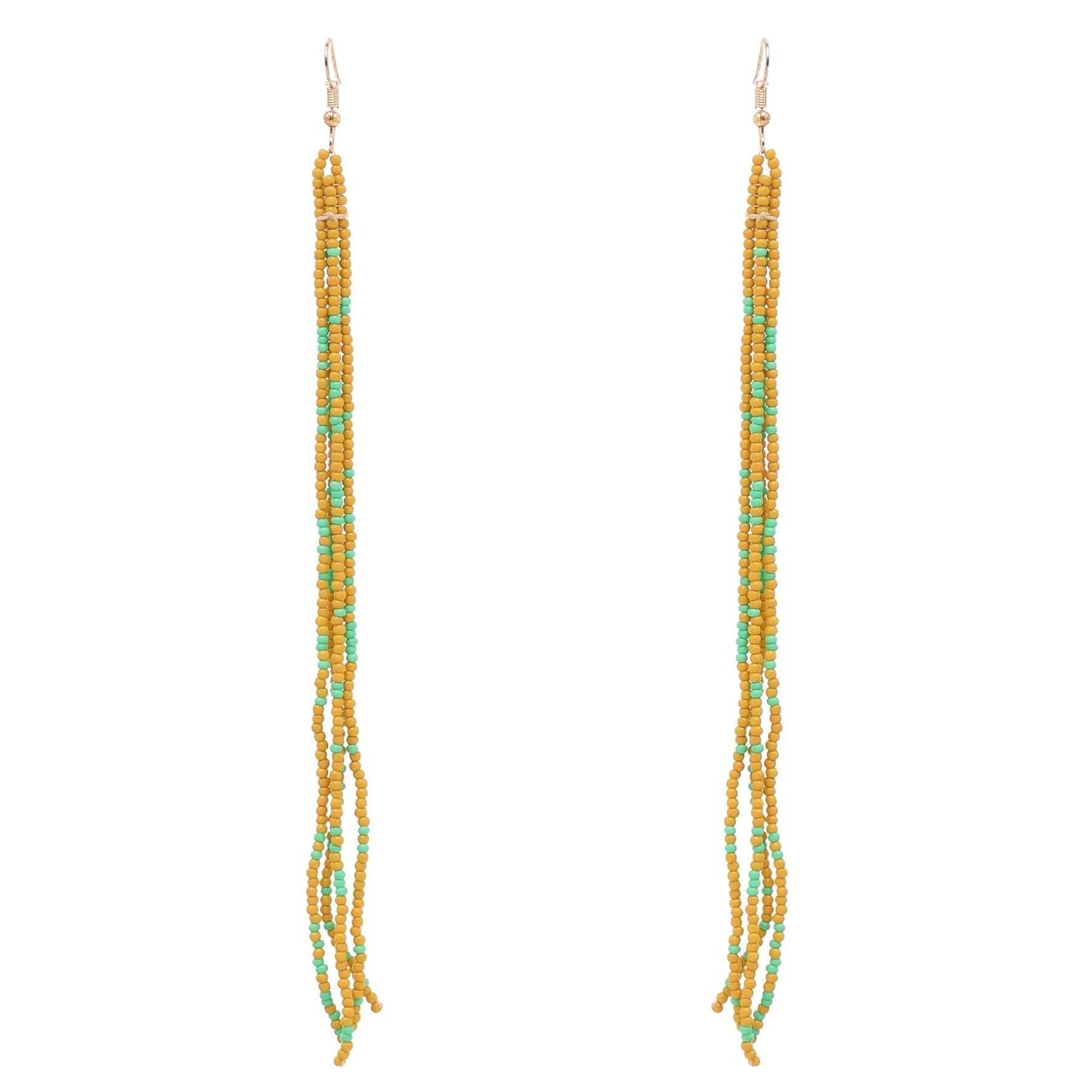 Multicolors Beaded Drop Earrings - L & M Kee, LLC