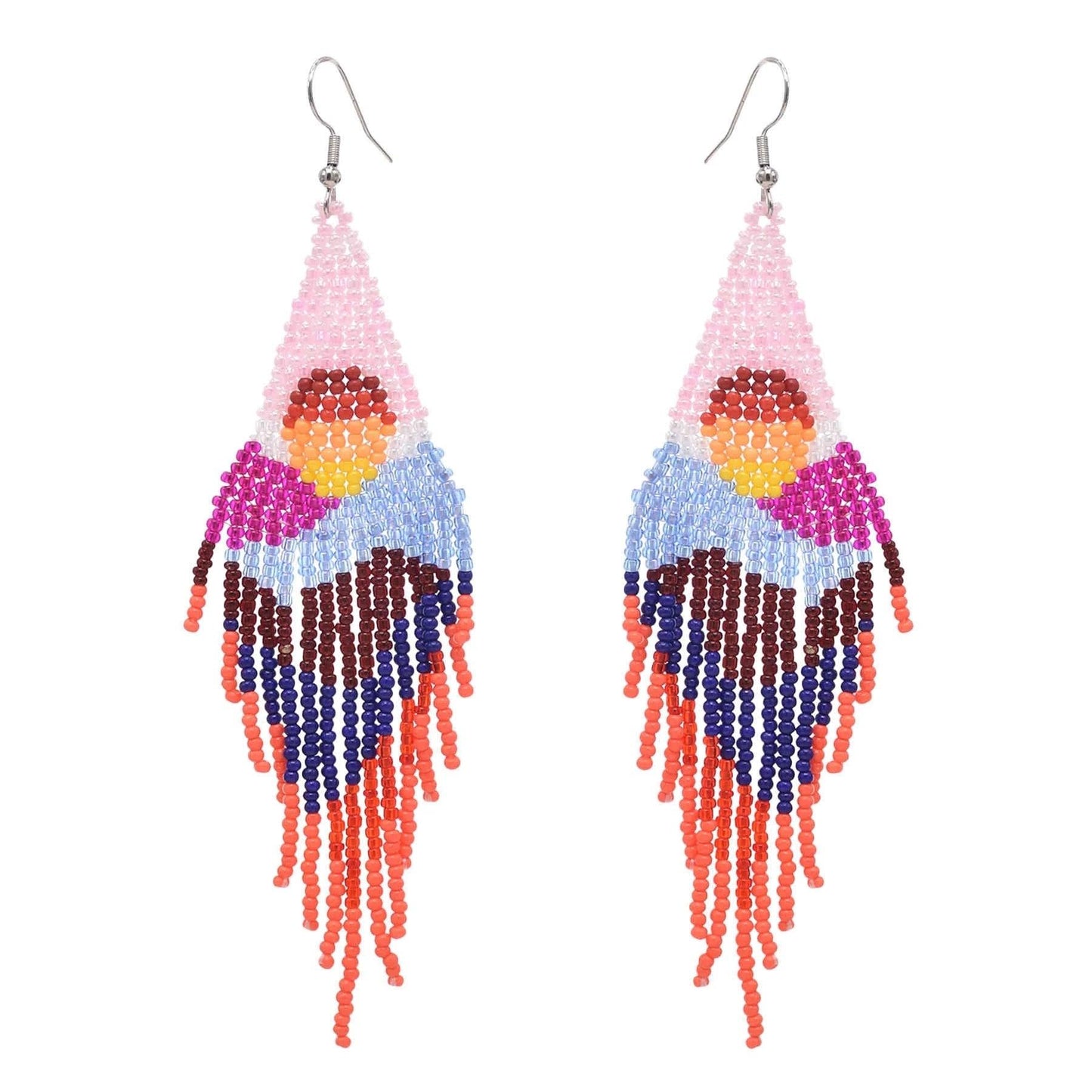 Multicolors Beaded Drop Earrings - L & M Kee, LLC