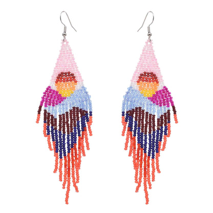 Multicolors Beaded Drop Earrings - L & M Kee, LLC