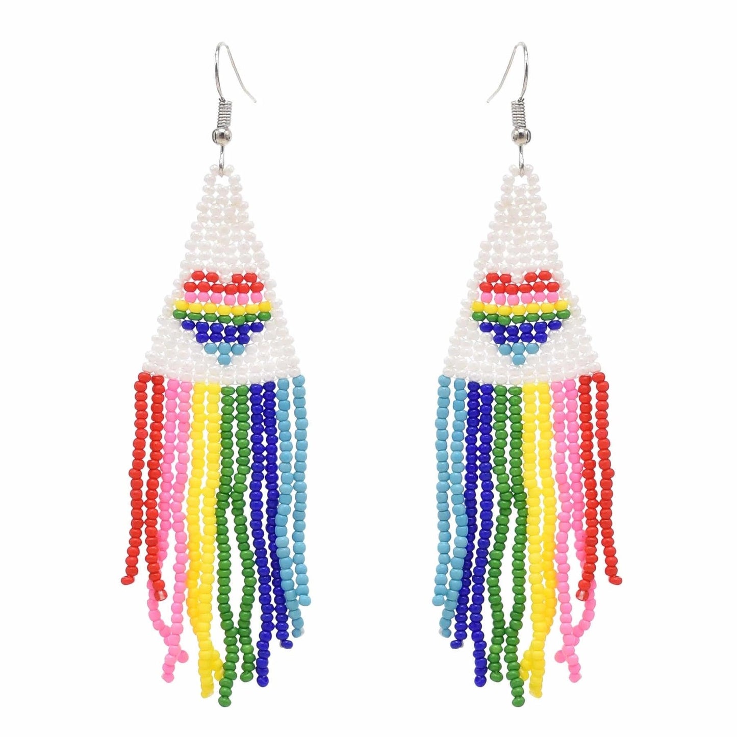 Multicolors Beaded Drop Earrings - L & M Kee, LLC