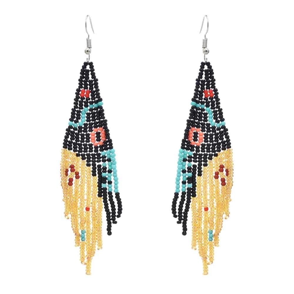 Multicolors Beaded Drop Earrings - L & M Kee, LLC