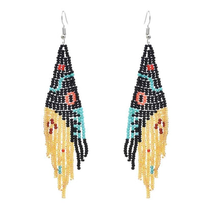 Multicolors Beaded Drop Earrings - L & M Kee, LLC