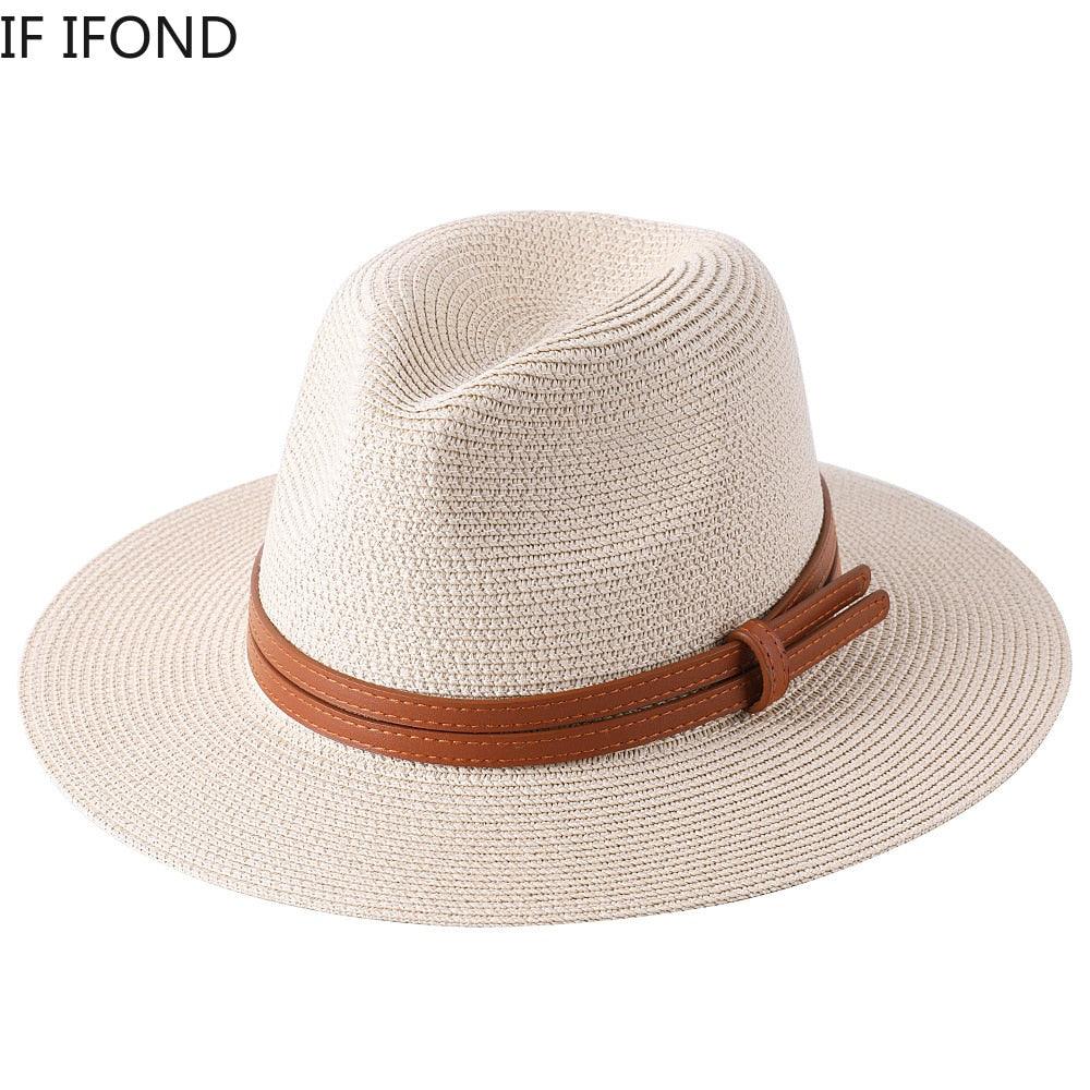 56-58-59-60CM Natural Panama Hat - L & M Kee, LLC