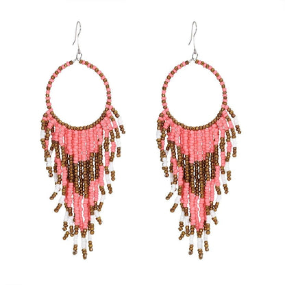 Multicolors Beaded Drop Earrings - L & M Kee, LLC