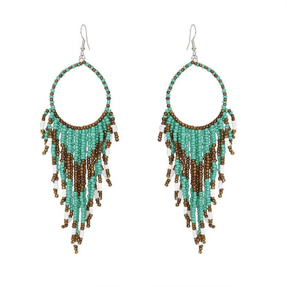 Multicolors Beaded Drop Earrings - L & M Kee, LLC